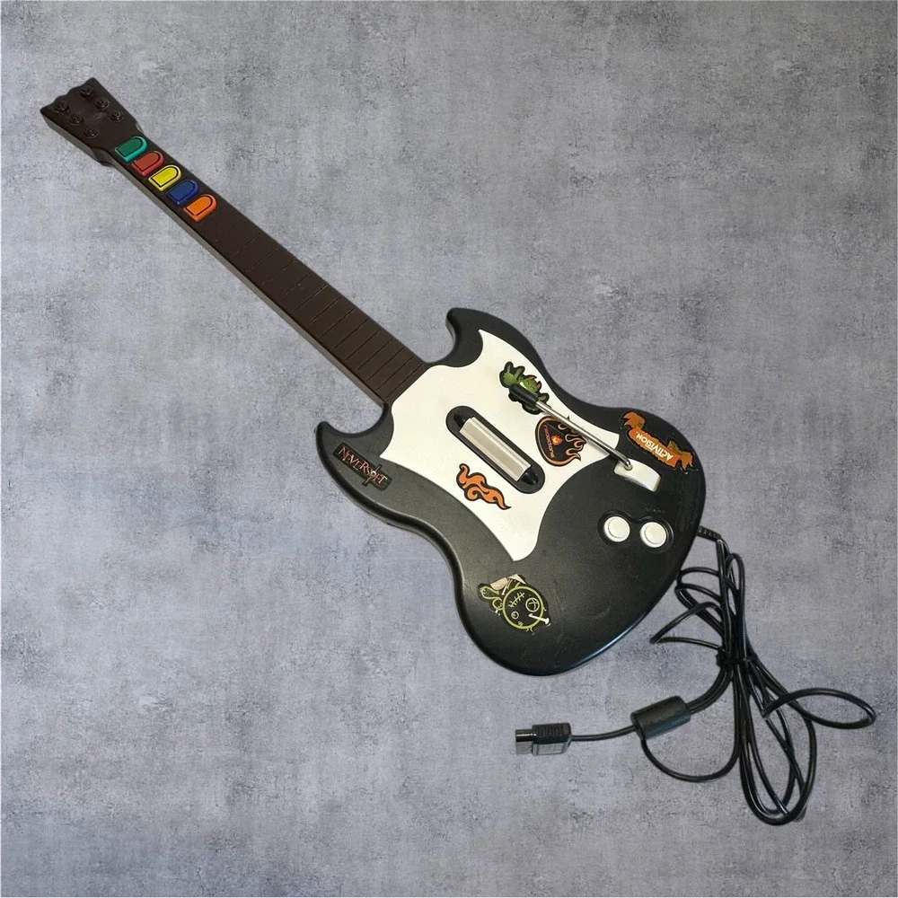RedOctane Guitar Hero SG Controller PS2 Black White PSLGH Wired Untested